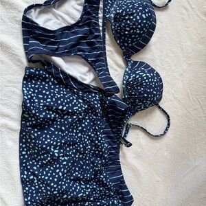 VENUS Navy and Light Blue Swimwear